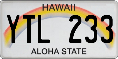 HI license plate YTL233