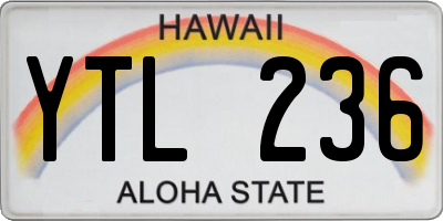 HI license plate YTL236