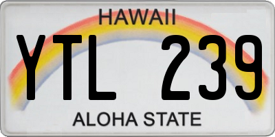 HI license plate YTL239