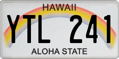 HI license plate YTL241