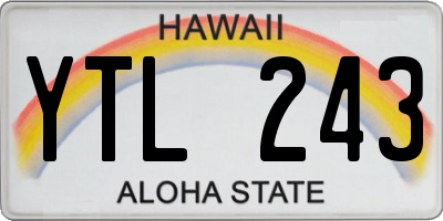 HI license plate YTL243