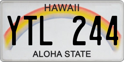 HI license plate YTL244