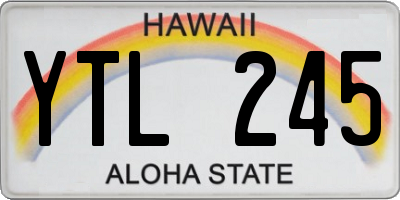 HI license plate YTL245