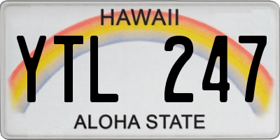 HI license plate YTL247