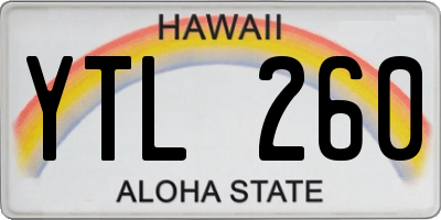 HI license plate YTL260