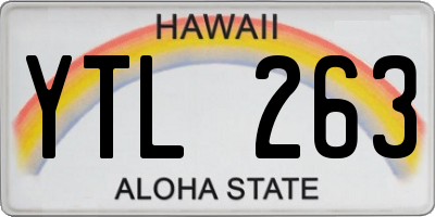 HI license plate YTL263
