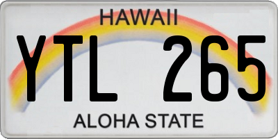 HI license plate YTL265
