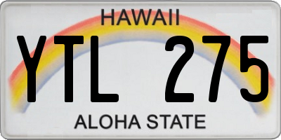 HI license plate YTL275