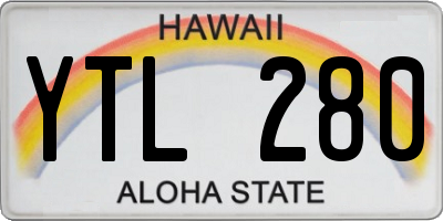 HI license plate YTL280