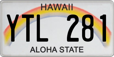 HI license plate YTL281