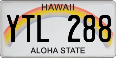 HI license plate YTL288