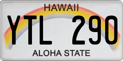 HI license plate YTL290