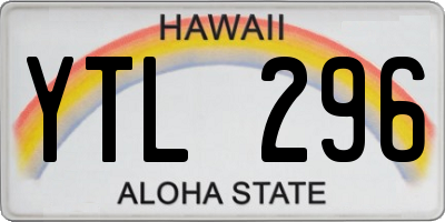 HI license plate YTL296