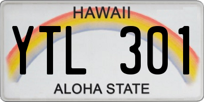 HI license plate YTL301