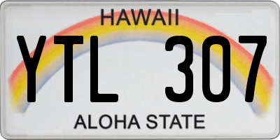 HI license plate YTL307