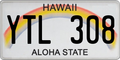 HI license plate YTL308
