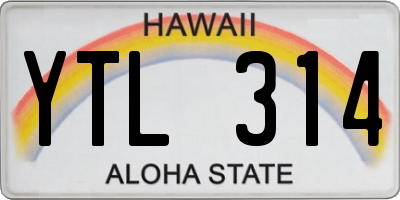 HI license plate YTL314