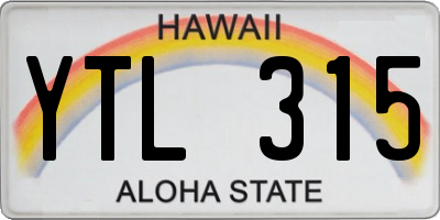 HI license plate YTL315