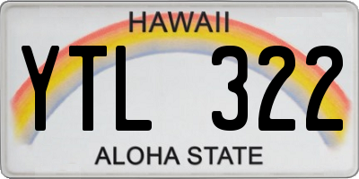 HI license plate YTL322