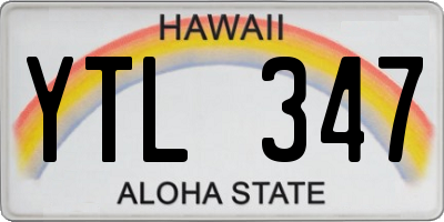 HI license plate YTL347
