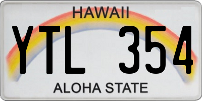 HI license plate YTL354