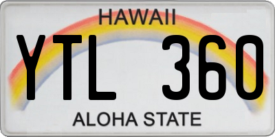 HI license plate YTL360