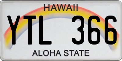 HI license plate YTL366