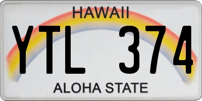 HI license plate YTL374