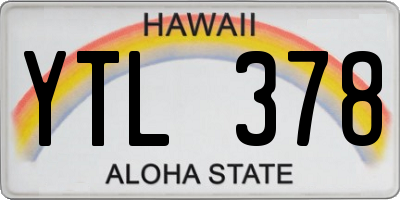 HI license plate YTL378