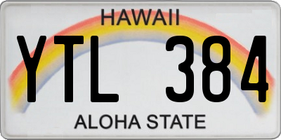 HI license plate YTL384