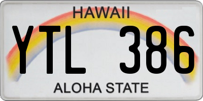 HI license plate YTL386