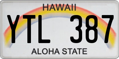 HI license plate YTL387