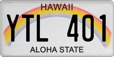 HI license plate YTL401