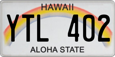 HI license plate YTL402