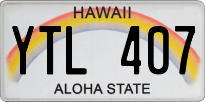 HI license plate YTL407