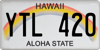 HI license plate YTL420