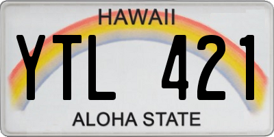 HI license plate YTL421