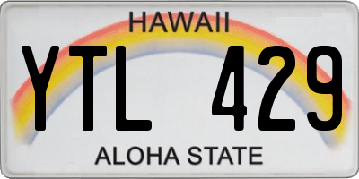 HI license plate YTL429