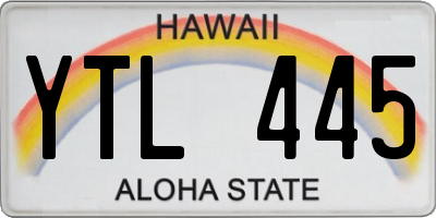 HI license plate YTL445