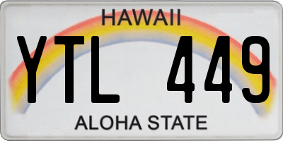 HI license plate YTL449