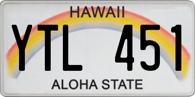 HI license plate YTL451