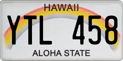 HI license plate YTL458