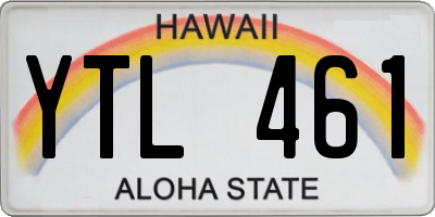 HI license plate YTL461
