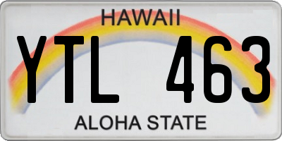 HI license plate YTL463