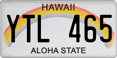 HI license plate YTL465