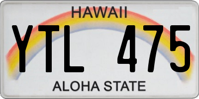 HI license plate YTL475