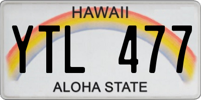 HI license plate YTL477