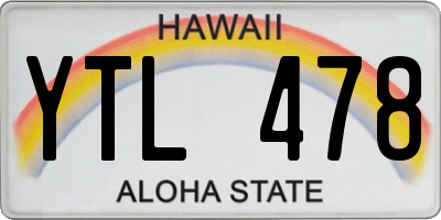 HI license plate YTL478