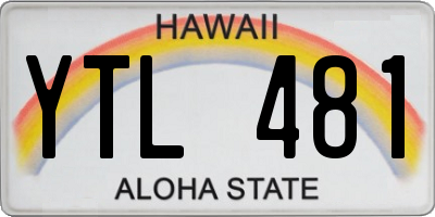 HI license plate YTL481