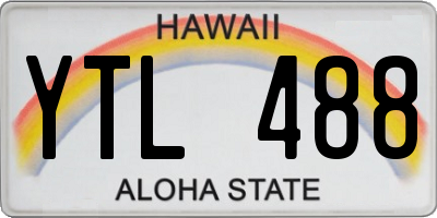 HI license plate YTL488